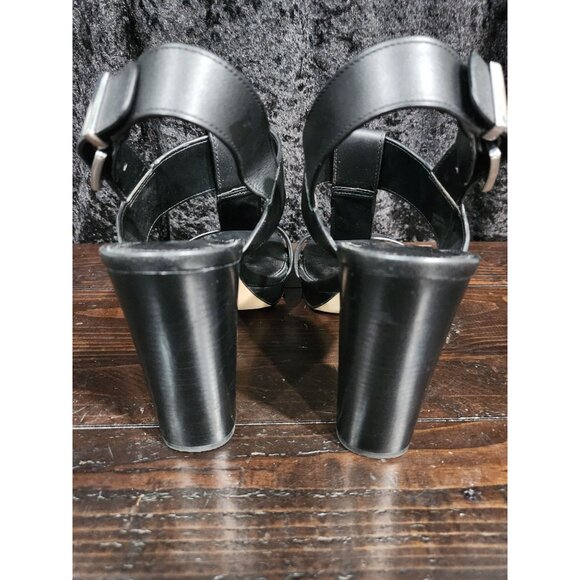 EUC Michael Kors Becker T-Strap Black Leather Sandal/Sz. 8.5M - Picture 7 of 9